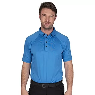 Koszulki męskie - Island Green Golf IGTS1648 męska koszulka polo CoolPass oddychająca odprowadzająca wilgoć jednolity kolor golf koszulka sportowa top, błękitna, rozmiar 3XL - grafika 1