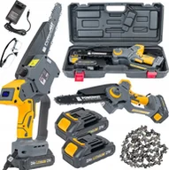 Piły elektryczne - PIŁA ŁAŃCUCHOWA AKUMULATOROWA GAŁĘZIÓWKA MINI PILARKA 2x AKU 2AH ŁAŃCUCH - miniaturka - grafika 1