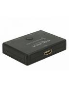 Konwertery sieciowe i transceivery - Delock HDMI switcher 2-1 bidireional 4K 60 Hz HDMI switch black (18749) - miniaturka - grafika 1