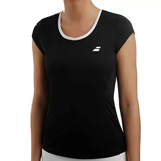 Koszulki i topy damskie - Babolat Core Flag Club T-Shirt damski, czarny, biały, S odzież wierzchnia, S - grafika 1