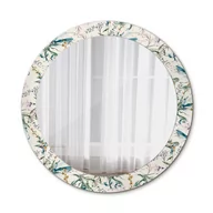 Lustra - Okrągłe Lustro Ścienne Kwiaty akwarelowe 80cm - miniaturka - grafika 1