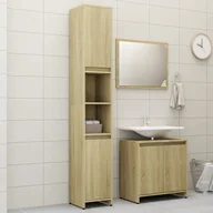 Meble łazienkowe - vidaXL vidaXL 3-częściowy zestaw mebli łazienkowych, dąb sonoma, płyta 8720286166383 - miniaturka - grafika 1