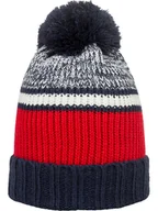 Czapki damskie - Döll Dzianinowa czapka w kolorze szaro-czerwonym - miniaturka - grafika 1