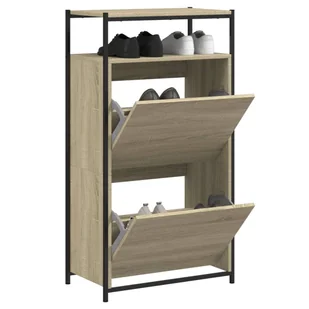 Szafka na buty dąb sonoma 60x34x112 cm materiał drewnopochodny - Szafki na buty - miniaturka - grafika 1