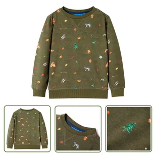 Bluza dziecięca - khaki - 140 - Bluza Dla Dziecka - Bluzy dla dziewczynek - miniaturka - grafika 1