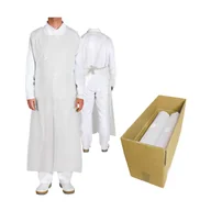 Odzież medyczna - Fartuch foliowy wodoodporny biały 90cm x 150cm wiązany na troki (folia LDPE) 400szt - miniaturka - grafika 1