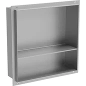 Półki łazienkowe - Mexen X-Wall-NR półka wnękowa bez kołnierza z półką 30 x 30 cm, inox - miniaturka - grafika 1