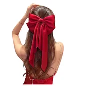 Ozdoby do włosów - Spinka Do Włosów Kokarda Czerwona Duża Długa Wstążka Kokardka Ozdobna Xxl - miniaturka - grafika 1