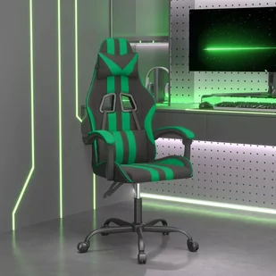Lumarko Fotel gamingowy, czarno-zielony, sztuczna skóra - Fotele gamingowe - miniaturka - grafika 1