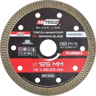 Tarcze do pił - AWTools TARCZA DIAMENTOWA 125x22,2 / TURBO CIENKA BLACK LINE - miniaturka - grafika 1