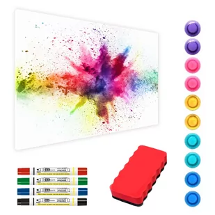 Allboards Tablica magnetyczna metalowa HOLI ŚWIĘTO KOLORÓW 60x40cm MetalBoards blacha z nadrukiem na wszystkie rodzaje magnesów + zestaw akcesoriów GRATIS MB64_00014 - Tablice i flipcharty - miniaturka - grafika 1