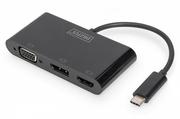 Huby USB - Digitus Adapter graficzny HDMI/DP/VGA 4K 60Hz UHD FHD na USB C z audio DA-70859 - miniaturka - grafika 1