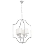 Lampy sufitowe - LAMPA WISZĄCA NOWOCZESNA BIAŁO-CHROMOWANA ORLANDO W4 - miniaturka - grafika 1