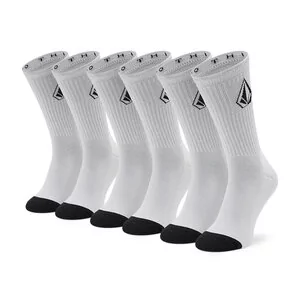 Skarpetki męskie - Zestaw 3 par wysokich skarpet męskich Volcom - Full Stone Sock D6302004 White - grafika 1