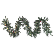 Ozdoby bożonarodzeniowe - Lumarko Ośnieżona świąteczna girlanda LED 270 cm zielona WAPTA! - miniaturka - grafika 1