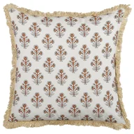 Poduszki dekoracyjne - Bawełniana poduszka dekoracyjna w kwiaty 45 x 45 cm biała OMORIKA - miniaturka - grafika 1