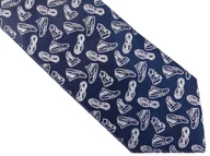 Krawaty i muchy męskie - Granatowy krawat w buty D147 - miniaturka - grafika 1