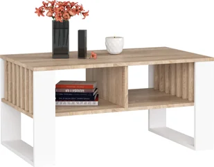 Fabryka Mebli Akord STOLIK KAWOWY ROCKFORD DĄB SONOMA / BIAŁY - Ławy i stoliki kawowe Fabryka Mebli Akord STOLIK KAWOWY ROCKFORD DĄB SONOMA / BIAŁY - Ławy i stoliki kawowe - miniaturka - grafika 1