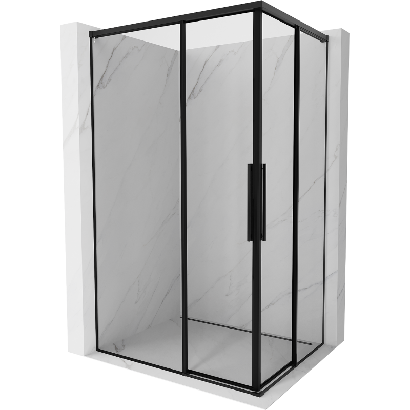 Mexen Rox Duo kabina prysznicowa rozsuwana 120 x 80 cm, czarna ramka, czarna - 8C2D-120-080-70-70