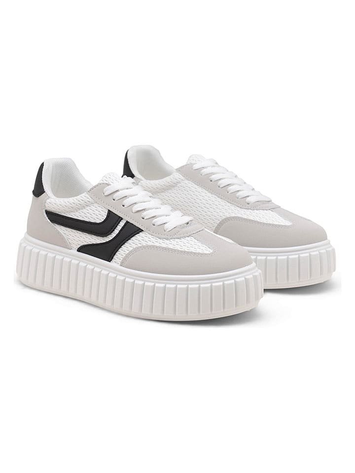 C'M Sneakersy w kolorze biało-szarym