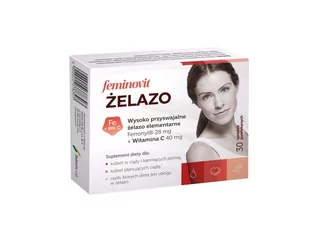 SALVUM LAB Sp z o.o Sp k.ul Jana Sobieskiego 5 Feminovit Żelazo suplement diety 30 tabletek |  od 229zł! LAB Sp z o.o Sp k.<br>ul Jana Sobieskie - Witaminy i minerały - miniaturka - grafika 1