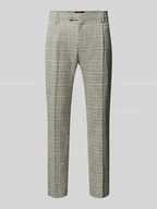 Spodnie męskie - Spodnie o kroju slim fit z zakładkami w pasie i wzorem w kratę glencheck model ‘SAND’ - miniaturka - grafika 1