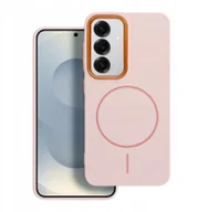 Etui i futerały do telefonów - Futerał FRAME MAG COVER kompatybilny z MagSafe do SAMSUNG S25 PLUS pudrowy róż - miniaturka - grafika 1