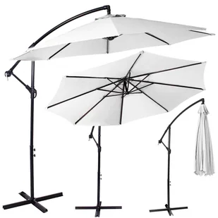 Springos Parasol ogrodowy 300 cm składany na balkon duży szary GU0027 - Parasole ogrodowe - miniaturka - grafika 1