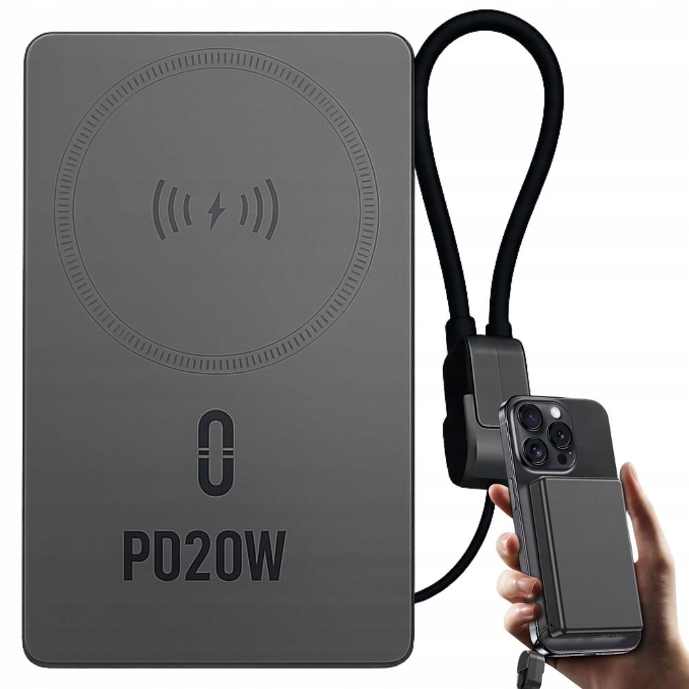 POWERBANK SZYBKIE ŁADOWANIE 10000 MAH 20W USB-C LIGHTNING BEZPRZEWODOWY QC
