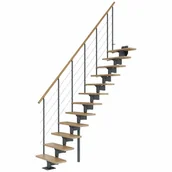 Schody strychowe - Schody modułowe proste antracytowe Boston stopnie dębowe lakierowane 11 sztuk Dolle - miniaturka - grafika 1