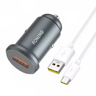 Mini zestaw ładujący GSM samochodowy Foneng C15 4A USB typu C (metalowy) - Kable - miniaturka - grafika 1