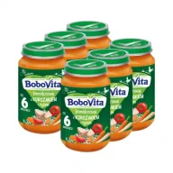 Dania dla dzieci - BoboVita Pomidorowa z kurczakiem i ryżem po 6 miesiącu zestaw 6 x 190 g - miniaturka - grafika 1