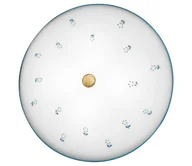 Lampy sufitowe - Kolarz 731.U14.4.17- Lampa sufitowa NONNA 4xE27/60W/230V śr. 54 cm niebieska/mosiądz - miniaturka - grafika 1