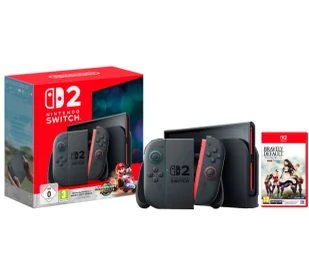 Nintendo Switch 2 Joy-Con Czarny + Mario Kart World + Bravely Default: Flying Fairy HD Remaster - Konsole Nintendo - miniaturka - grafika 1