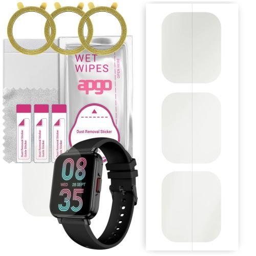 3x folia ochronna hydrożelowa MATOWA do myPhone Watch LS - apgo Smartwatch Hydrogel MATTE Protection Ochrona na ekran smartwatcha