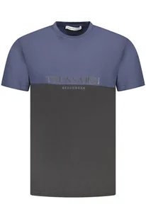 TRUSSARDI MĘSKA KOSZULKA Z KRÓTKIM RĘKAWEM NIEBIESKA - Koszulki męskie - miniaturka - grafika 1