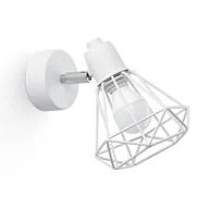 Lampy ścienne - Biały kinkiet z drucianym kloszem - 17X A146 D7-F50 - miniaturka - grafika 1