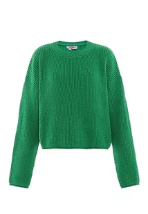 myMo Damski sweter z okrągłym dekoltem, luźny sweter akrylowy zielony rozmiar XL/XXL, zielony, XL - Swetry damskie - miniaturka - grafika 1