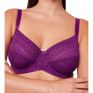 Biustonosze - TRIUMPH DAMSKI FIOLETOWY BIUSTONOSZ PÓŁUSZTYWNIANY 90E JXF - miniaturka - grafika 1