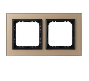 Ospel Ramka  podwójna SONATA szronione szkło 4mm - szampański/czarny - Klawisze i ramki - miniaturka - grafika 1