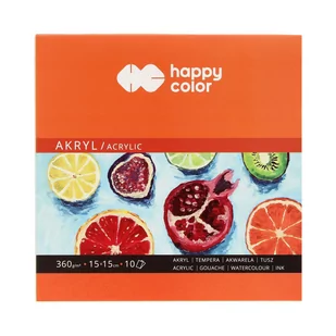 Blok akrylu 15x15/10 360g HappyColor - Szkolne artykuły papiernicze - miniaturka - grafika 1