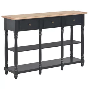 vidaXL Stolik konsolowy, czarny, 120x30x76 cm, MDF - Konsole i sekretarzyki - miniaturka - grafika 1