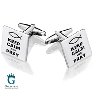 Spinki do mankietów i krawatów - Galante Spinki do mankietów X2 Keep Calm & Pray BOCS150/115 - miniaturka - grafika 1