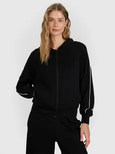 4F Bluza dresowa rozpinana z kapturem damska - czarna L - Bluzy damskie - miniaturka - grafika 1