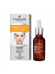 Flos-Lek Dermo Expert White &amp; Beauty Peeling kwasowy na noc rozjaśniający 30 - Peelingi i scruby do twarzy - miniaturka - grafika 1