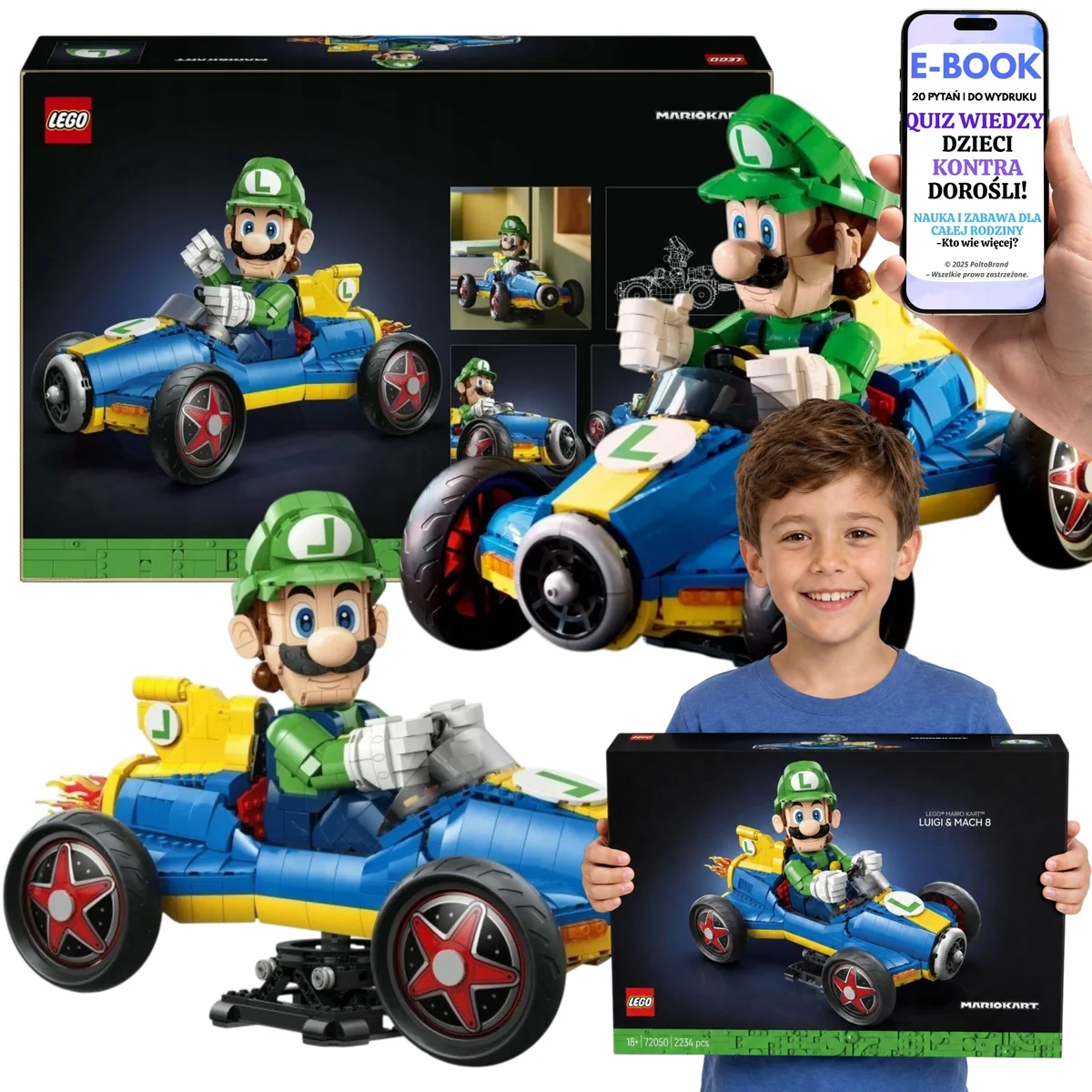 LEGO SUPER MARIO Mario Kart - Luigi i Mach 8 ORYGINAL 72050