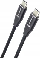 Kable USB - Przewód PREMIUMCORD USB-C M/M, 240W 480Mbps czarny oplot bawełniany, 0.5m - miniaturka - grafika 1