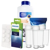 Akcesoria i części do ekspresów do kawy - Zestaw Philips Saeco - AL-Inte+ 3szt, Uniwersalny Odkamieniacz 500ml, Philips CA6704/10 Tabletki Czyszczące - miniaturka - grafika 1