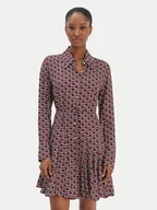 Sukienki - Tommy Hilfiger Sukienka koszulowa WW0WW48629 Bordowy Regular Fit - miniaturka - grafika 1