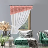 Firany - Firanka woal gotowa z żakardową wstawką + podwieszka Timea 210 x 150 [cm] - miniaturka - grafika 1